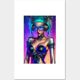 Cyberpunk Cyborg DJ Posters and Art